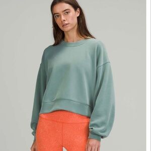 Lululemon Perfectly Oversized Cropped Crew *Softstreme™ Teal Size 10